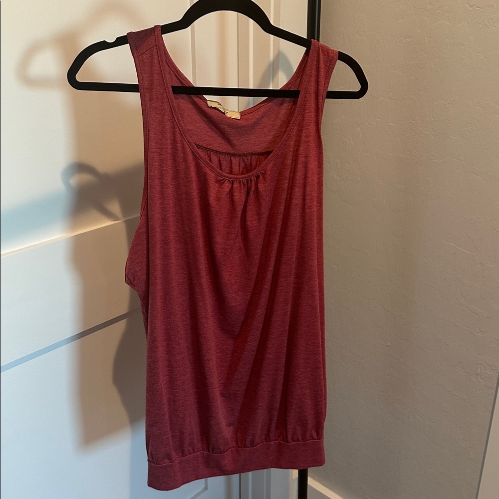 Sleeveless Burgundy Top